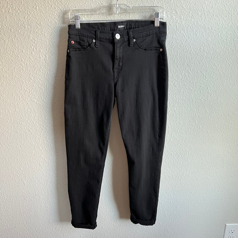 Hudson Harkin Super Skinny Jeans Women's 29 Black Stretch Denim Mid Rise